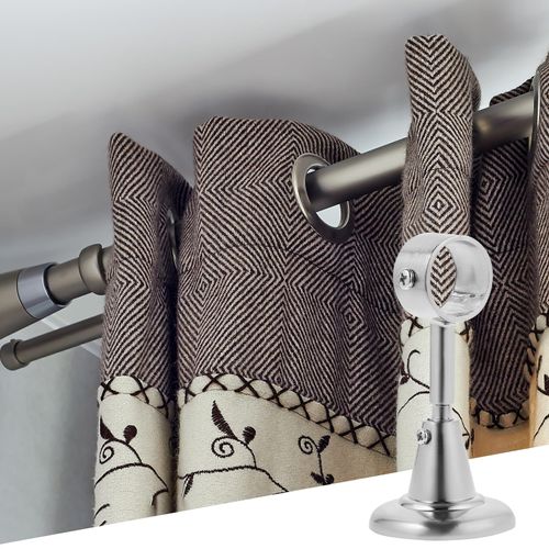 VORCOOL 2pcs 28mm Diameter Curtain Rod Decorative Ceiling Bracket Aluminum Alloy Ceiling-Mount Bracket(Sand Le Color)