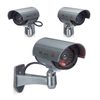 Relaxdays 3 x Dummy Camera Security Kit CCD Camera with LED Swivel Security Camera Outdoor Indoor Wireless