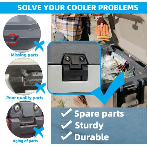 2PCS Cooler Hinges & Screws Kit for Igloo 25/52/72 Qt BMX Coolers - Exact Fit Replacement Hinges (Heavy-Duty Design)