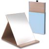 ICHIFUJI Standing Mirror, Tabletop Mirror, Stand Mirror, Makeup Mirror, Freely Adjustable Angle, Foldable, M, Pink Beige