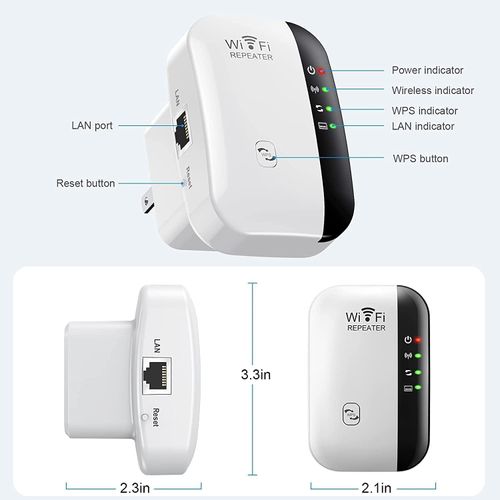 WiFi Extender Signal Booster Up to 4000sq.ft and 44 Devices, WiFi Range Extender, Wireless Internet Repeater, Long Range Amplifier with Ethernet Port, 1-Tap Setup, Access Point, Alexa Compatible