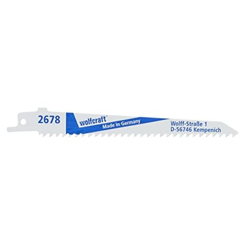 wolfcraft 2 BIM Sabre Saw Blades, wood with nails, plastics, rough curved cut I 2678000