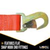 USCC 2" X 12' Ratchet Strap w/Snap Hook - Red