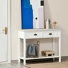 39" Console Table Sofa Hallway Table w/ Storage Drawers and Bottom Shelf, White