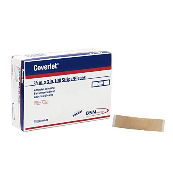 BSN-JOBST 3/4" X 3" Coverlet Latex-Free Fabric Strip Adhesive Bandage (100 Per Box)