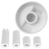 Spares2go White Control Knobs for Bush Oven Cooker & Hob (Pack of 2 + Adaptors)