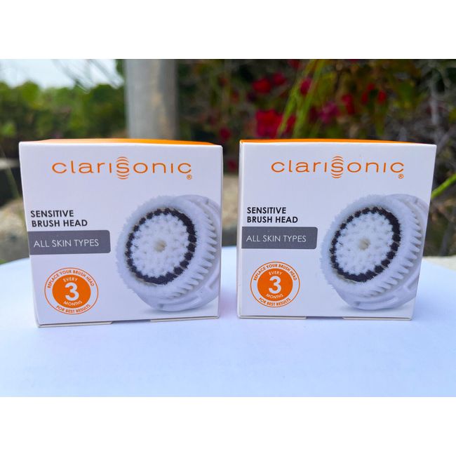 New 2 Pack Clarisonic Sensitive Brush Head Replacement Mia2 Aria Plus Cleansing