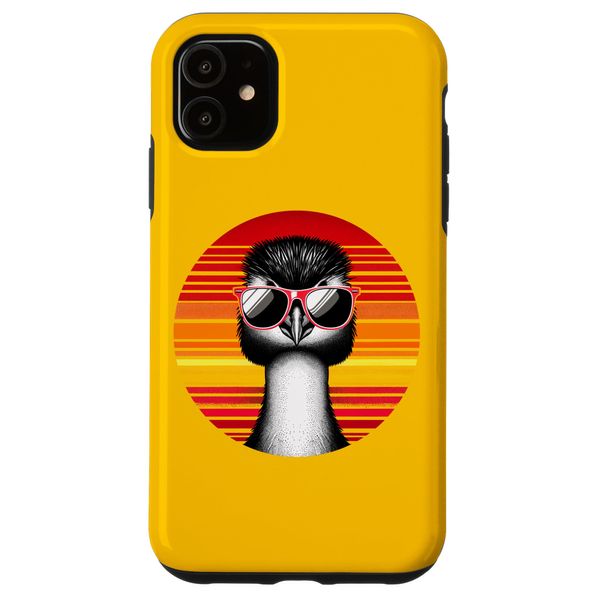 iPhone 11 Grebe Bird Sunglasses Sunset Retro Style Vintage 70s Case