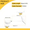 sourcing map 1.8 ft Retractable Cable Lock with Square Patch Remote Control Security Lock with Adjustable Cord Tether Anti Theft for Laptop, TV, 200g, White, 4 Pack