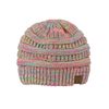 C.C Trendy Warm Chunky Soft Stretch Cable Knit Beanie Skully, Bright Mix
