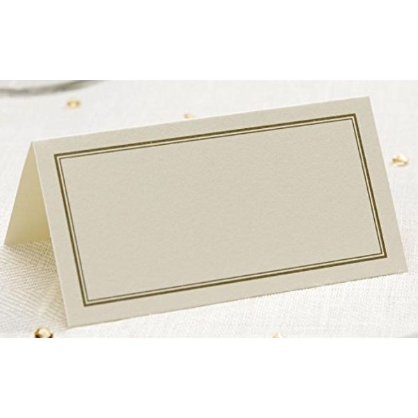 Neviti 50 x Ivory and Gold Border Wedding Party Place Cards