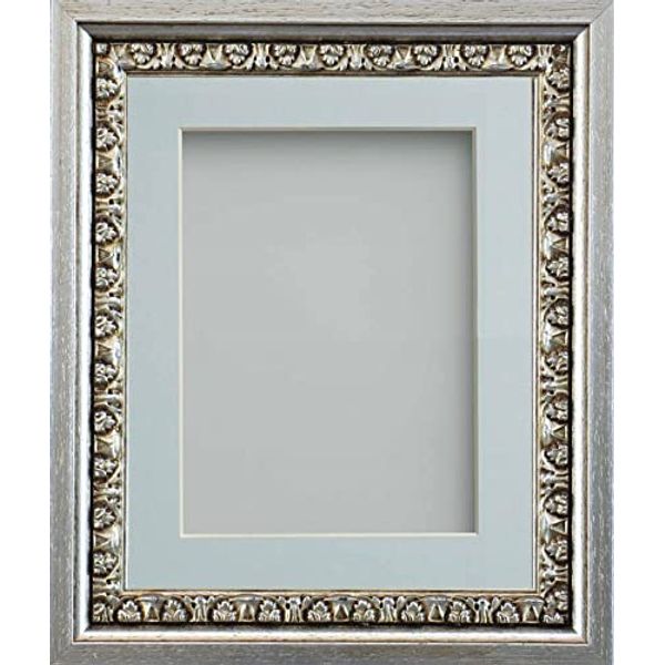 Frame Company Mancini Silver A2 Frame With Light Blue Mount For A3