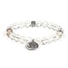 Panotophia Rock Crystal Elastic Mala Bracelet with Ohm, Non-precious metal