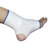 Alpha Medical Compression Support Ankle Brace with Open Heel (Small, White w/Blue Trim)