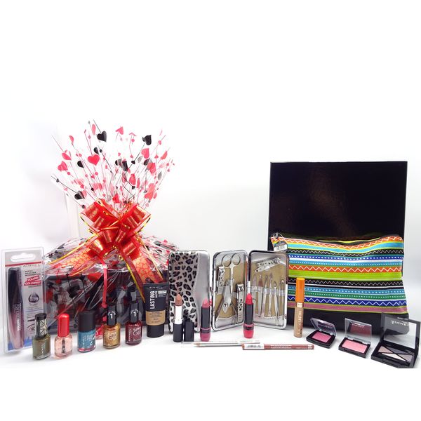 Rimmel London Beauty Gift Box Hamper, Beauty Bundle Collection Gift Free Manicure Tool Set,Free Make Up Bag