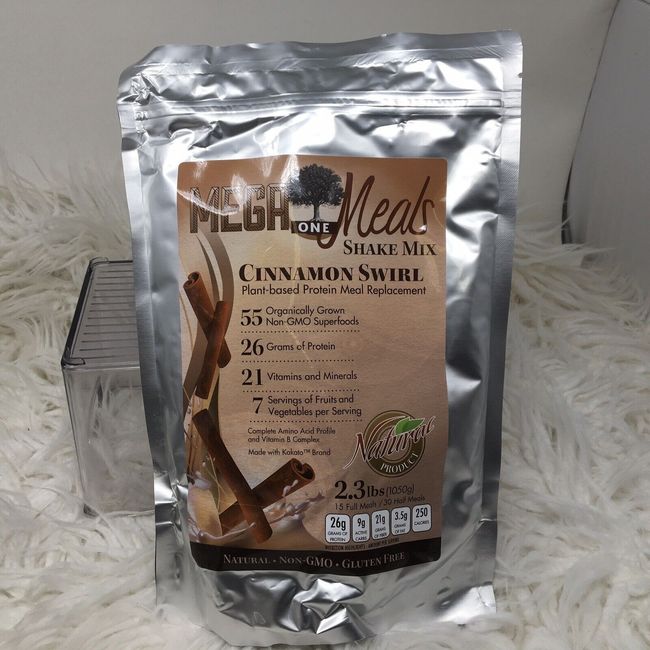 Mega One Cinnamon Swirl Plant Based Meal Replacement Shake 26g Protein Non GMO