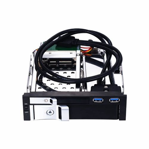 5.25 inch Internal Dual Slot Hard Disk Case 2.5+3.5 inch SATA HDD/SSD Enclosure -free Design with 2 USB3.0 Ports ty Locks