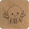 'Baby Octopus' Square Cork Trivet/Pot Stand (TR00027480)