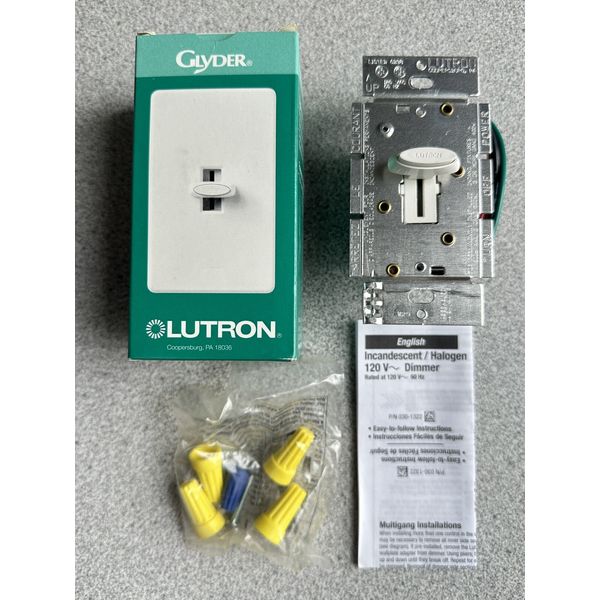 NEW LUTRON GL-603P-WH 600 WATT LINEAR SLIDE DIMMER SWITCH WHITE