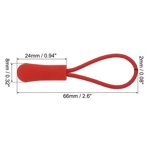 PATIKIL Zipper Pulls Replacement, 30 Pack Extension Cord Handle Fix Tab Tag Extender Fixer Puller for Luggage Backpacks Jackets, Red