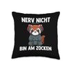Nerv Nicht Bin Am Zocken - Computer Games Red Panda Throw Pillow