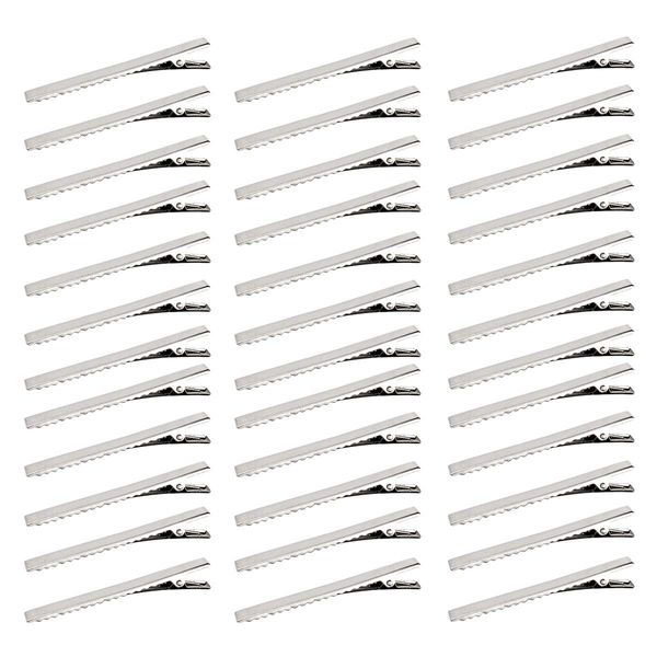 60 Pcs Alligator Curl Clips, Bantoye 3 Inch Flat Single Prong Clips Hair Accessories for Hair Styling, Hair Coloring, Silver