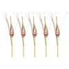 5 Pack 20" Champagne Peacock Feather Glitter Pick Spray with Pink Feather
