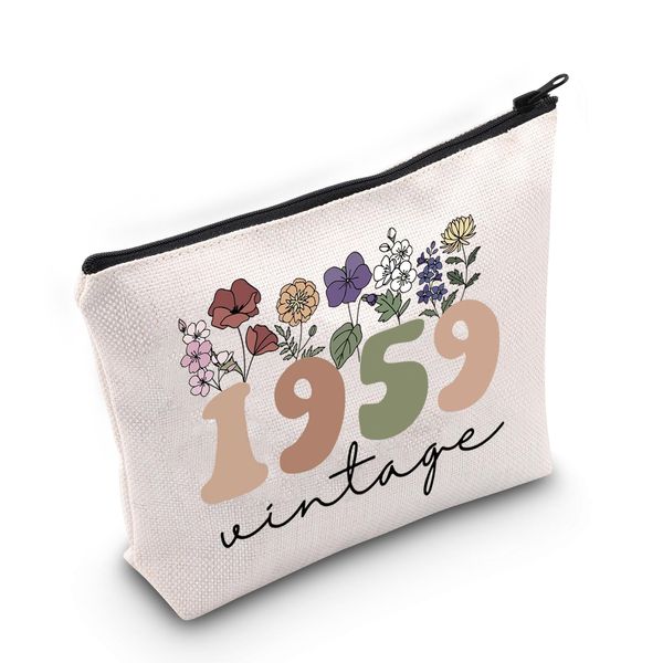 65th Birthday Gifts for Women Born in 1959 Makeup Bag Happy 65th Birthday Gifts Turning 65 Zipper Pouch Vintage 1959 Gift (1959 UK2)