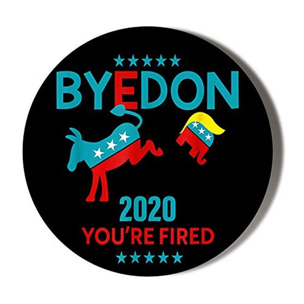 BYE DON BIDEN MULE KICKING TRUMP YOU'RE FIRED POP ART WHITE BACKGROUND 58mm Mirror