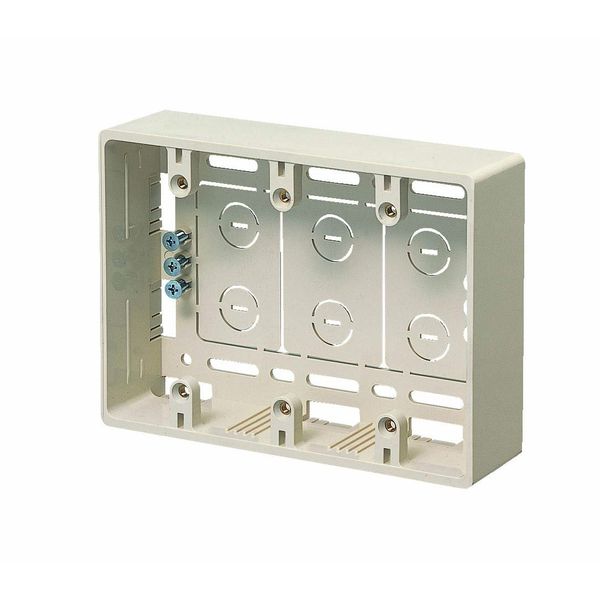 Mirai Industry MSB-3YW Switch Box for Plastic Mall, Exposed Switch Box for Cable Wiring, 3 Deep Shape, White Cabbage