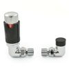 Thermostatic Radiator Valve Corner TRV Black & Chrome – Style