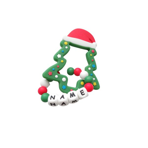 Personalised Christmas Tree Silicone teething ring, teething toy
