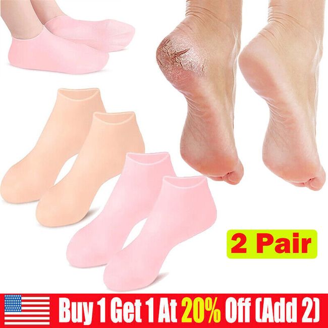 2 Pair Moisturizing Foot Mask Exfoliating Silicone Socks Beach Protective Socks