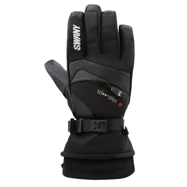 Swany Men's X-Change Sports Moisture-Wicking Quick-Drying Warm Durable Flexible Leather Winter Gloves, Black, 2X-Large