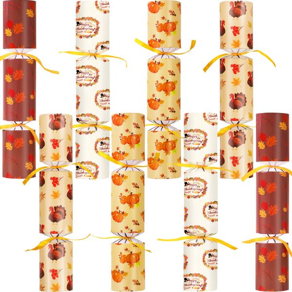 8 Pack Fall Thanksgiving Party Favors with Snap Prizes for Adults Kids No Snap Pumpkin Turkey Table Favors Jokes Hats Fall Festival Thanksgiving Dinner Games Table Decorations Friendsgiving Gifts