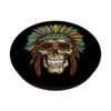 Apache Skull Pop Art Head Chief Funny Portrait PopSockets Standard PopGrip