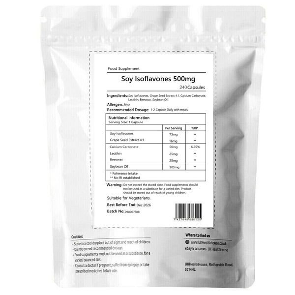 Super Strength Soy Isoflavones Complex Capsules 500mg x 240 - Menopause