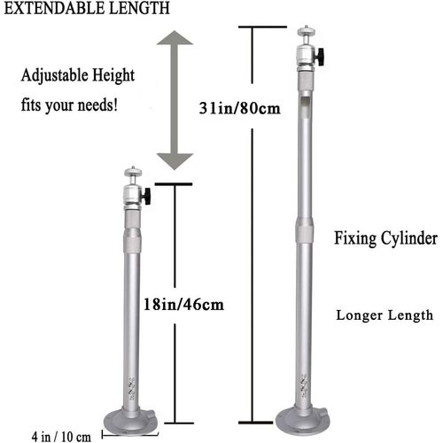 2-Be-Best Projector Mount Silver Extendable Height Projector Ceiling Mount Long Mounts 18-31in/46-80cm 360° Angle Adjustable Mounts for Mini Projectors