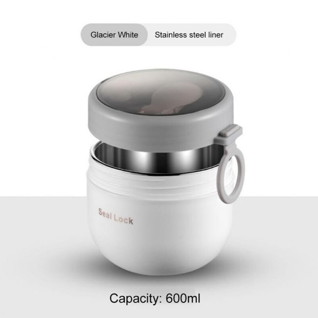 Portable Stainless Steel Soup Cup Lunch Box Food Containers Cute Shape  Vacuum Flasks Thermo Cup Microwave Heating With Spoon