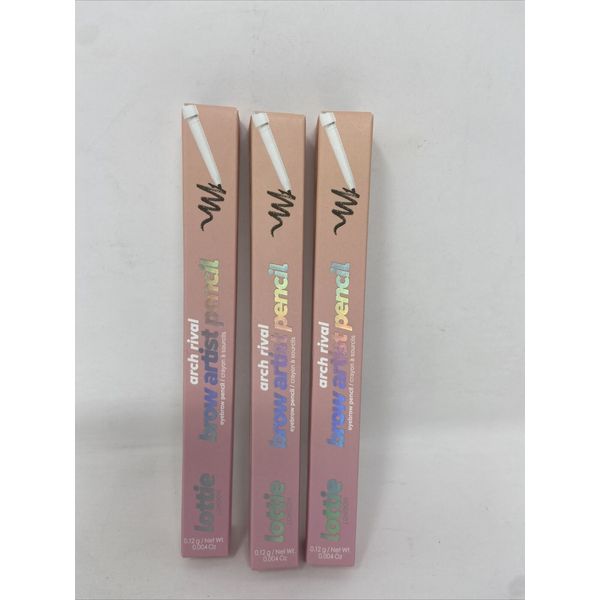 Lottie London Arch Rival Brow Artist Pencil DARK BROWN .12g Full Size Lot Of 3