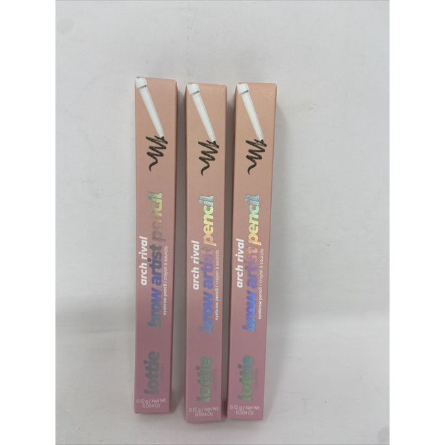 Lottie London Arch Rival Brow Artist Pencil DARK BROWN .12g Full Size Lot Of 3