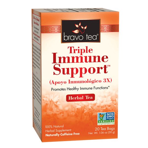 Bravo Herbal Tea Triple Immune Support 20t.b Healthy Immune Function NO GMO