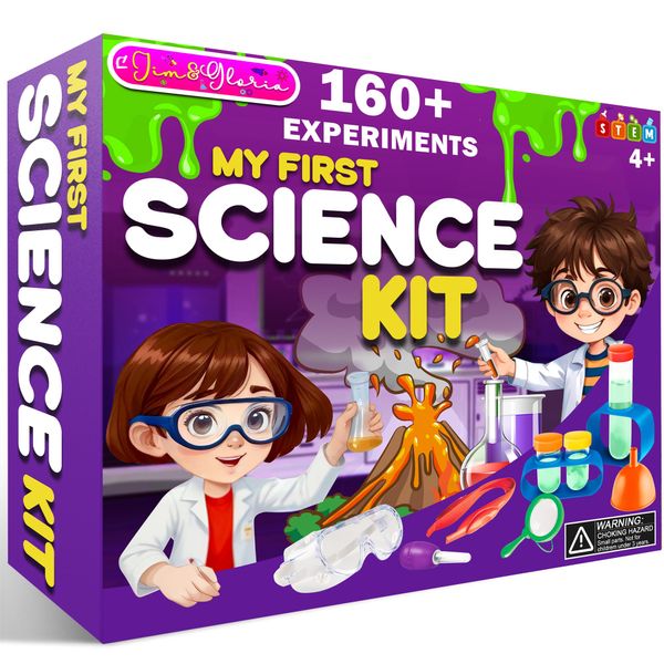 Jim&Gloria Science Kits for Kids Girl Boy Christmas Birthday Gift Ages 5-7 8-12 Year Old, Learning & Educational Stem Toys Chemistry Experiments, DIY Volcano Project Set, Stocking Stuffers