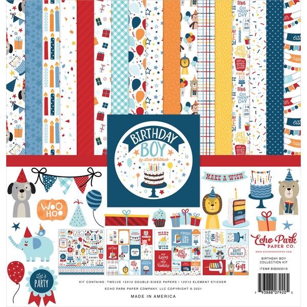 Echo Park Collection Kit 12"X12"-Birthday Boy IB263016
