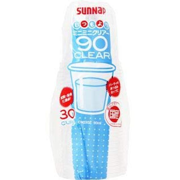 Sunup C9030Z Clear Cups, 3.4 fl oz (90 ml), 30 Packs