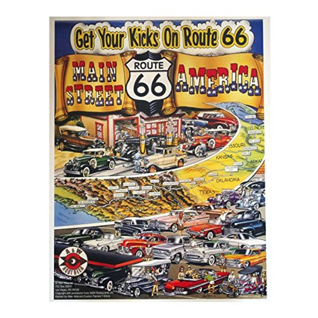 ru-tosikkusutexi-sikkusu Poster Multi 42 × 54 cm Route 66 Poster