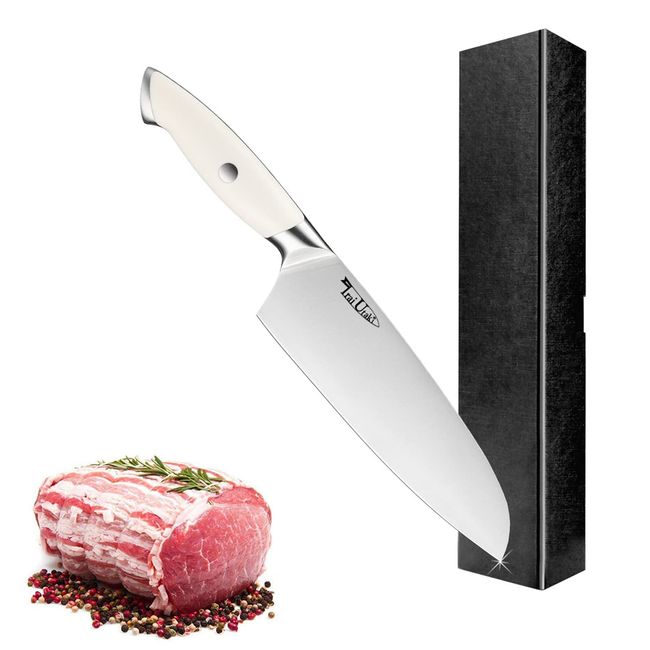 Irai Utaki Santoku Knife, 7.2 inches (183 mm), Dishwasher Safe, Easy to Clean, Double-Edged, Alloy Steel, Sharp Sharp, Makes Cooking Smoother, Tsuba Included, Universal ABS Handle for Meat, Fish, Vegetables, For Beginners, Home Use