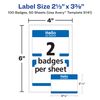 Avery (R) Self-Adhesive Name Badges, Hello My Name Is,, Blue, 100 Pack , bule