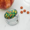 Citrus Lemon Lime Orange Slices Pattern Pill Case Trinket Gift Box