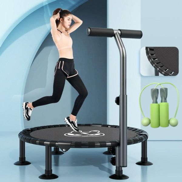 Adult Trampoline Jumping Board Growth Plate Stimulation Bangbangi Trampoline Exercise Household Equipment Diet Aerobic Indoor, 50 Inch + Cordless Jump Rope